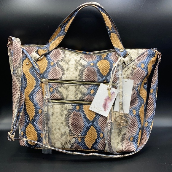 Jessica Simpson python skin tote Satchel purse - Picture 2 of 5